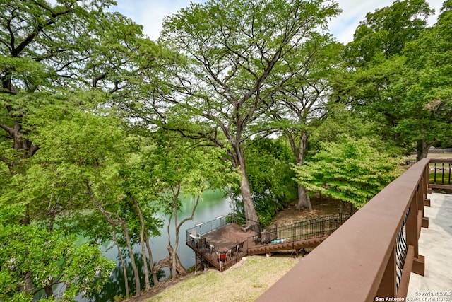 view of yard with a water view