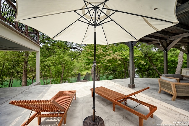 view of patio / terrace featuring a balcony