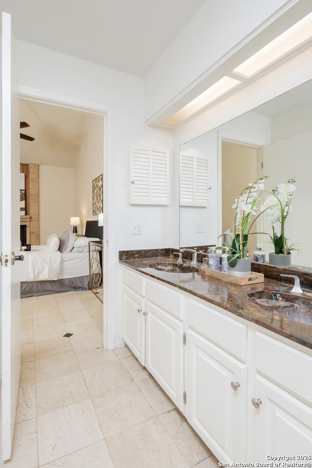 bathroom featuring vanity and tile patterned floors