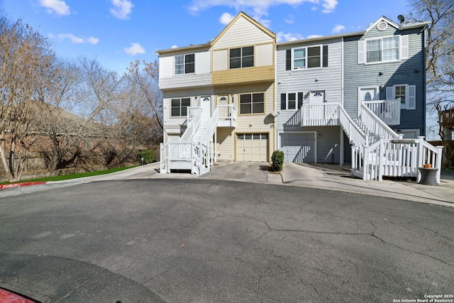 view of property with a garage