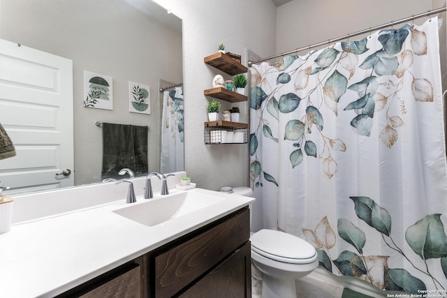 bathroom with toilet and vanity