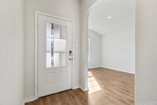 foyer entrance featuring light hardwood / wood-style floors