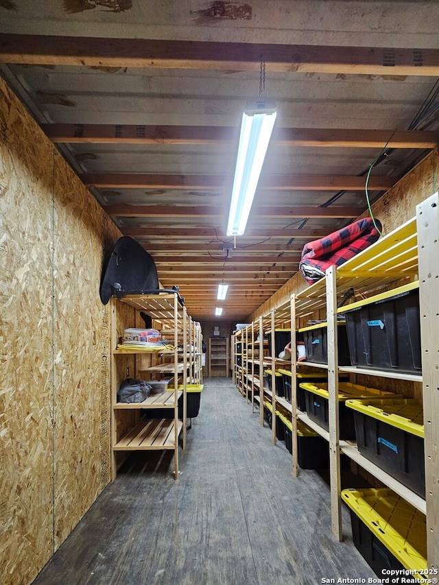 view of storage area