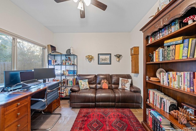 office area featuring ceiling fan