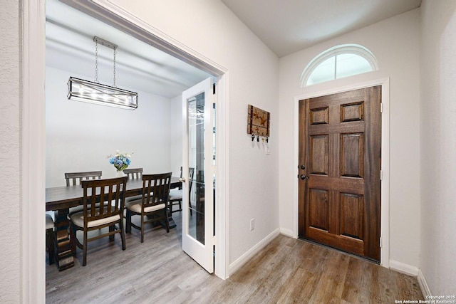 entryway featuring light hardwood / wood-style floors