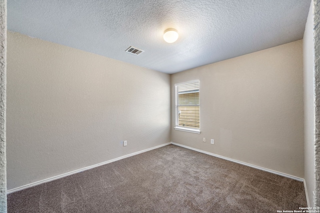 spare room with carpet floors and a textured ceiling