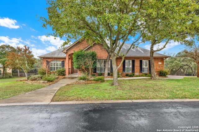 view of front of home with a front yard