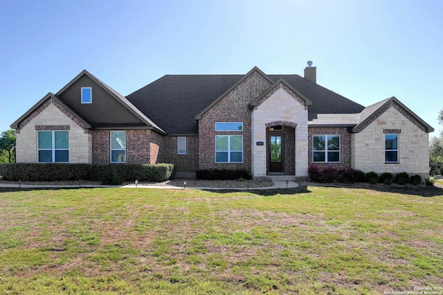 view of front of property featuring a front yard