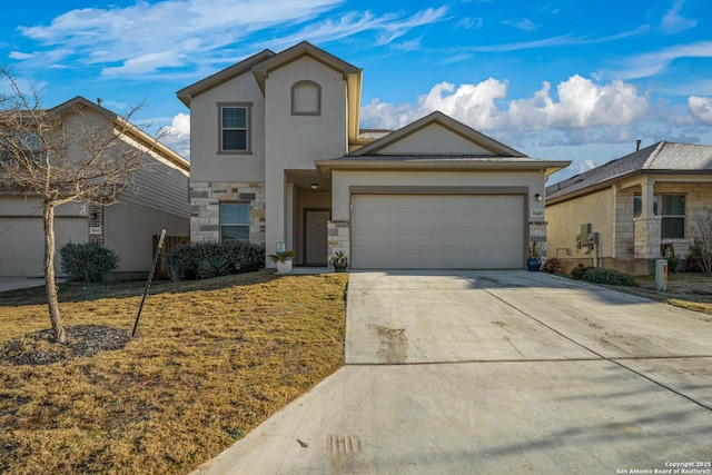 front of property featuring a garage