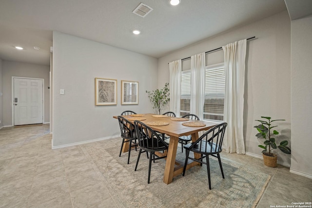 view of tiled dining room