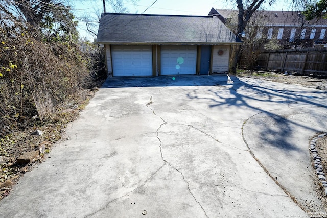 view of garage