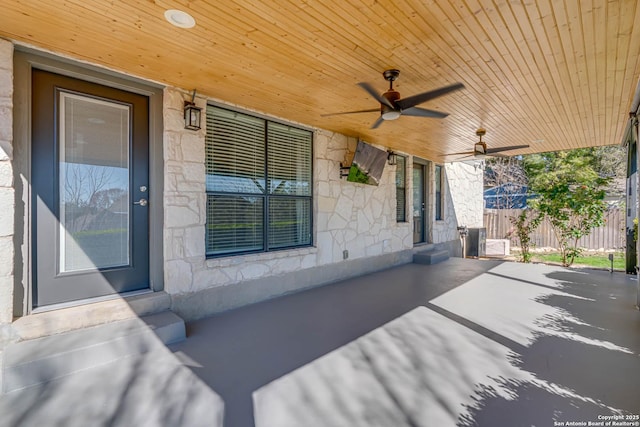 view of patio / terrace with ceiling fan