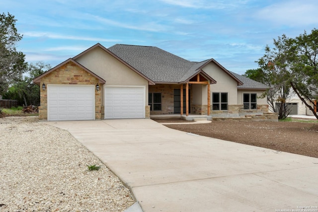 view of front of home featuring a garage