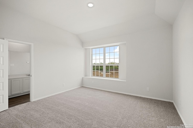 interior space featuring lofted ceiling