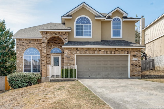 view of property with a garage