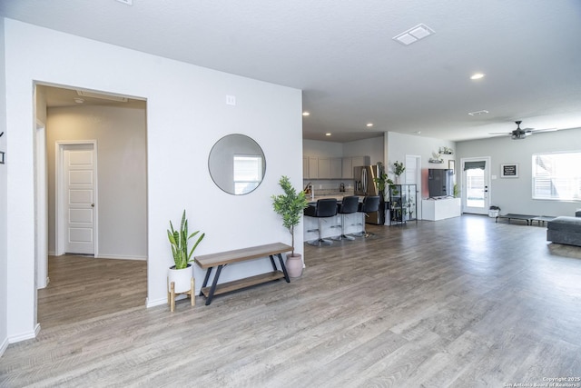 interior space with light wood-type flooring