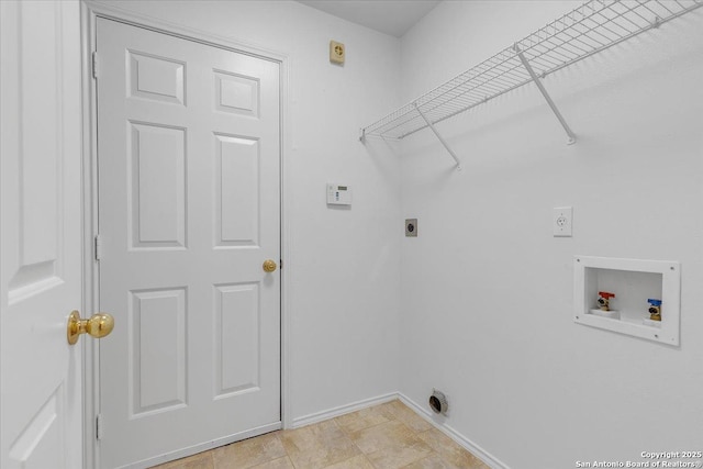 laundry area with hookup for a washing machine and electric dryer hookup