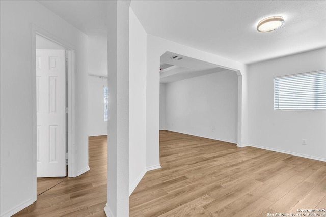 interior space with light wood-type flooring