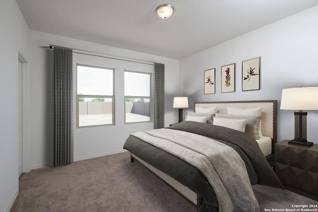 bedroom with carpet floors