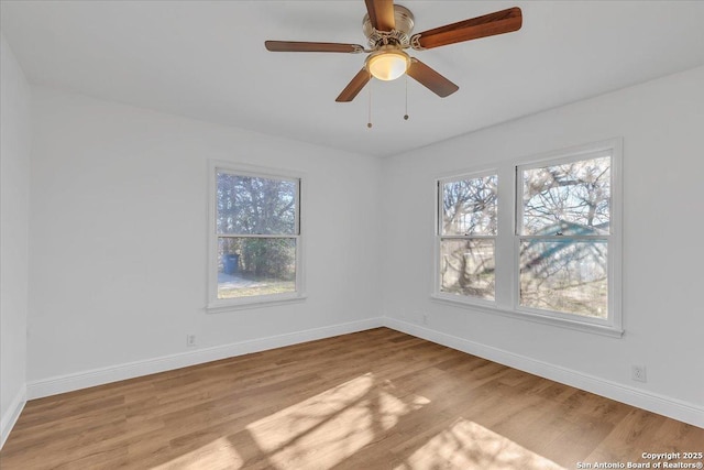 1641 Post Rd, New Braunfels, TX 78130 - unfurnished room with light hardwood / wood-style floors and ceiling fan