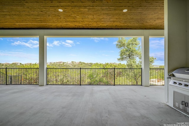 view of patio featuring exterior kitchen