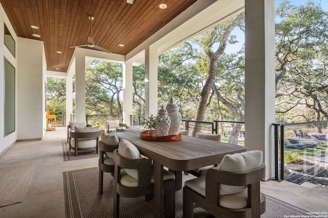 view of patio / terrace featuring a ceiling fan