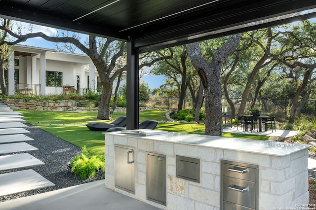 view of patio with fence