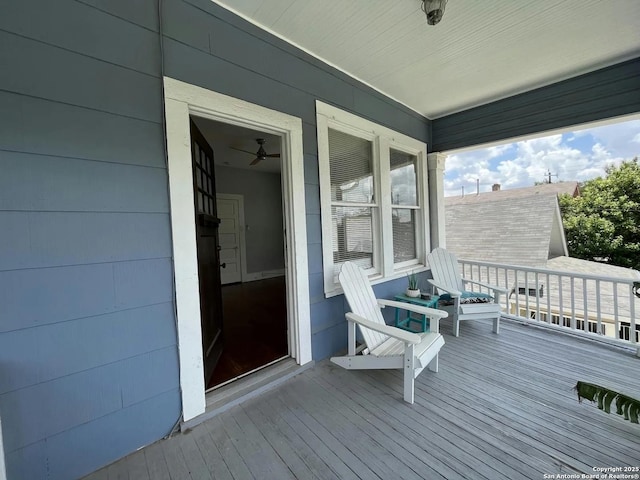 deck with covered porch