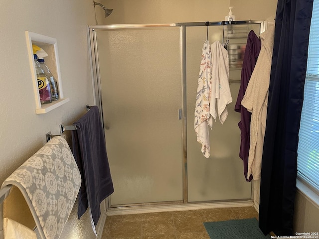 bathroom featuring walk in shower