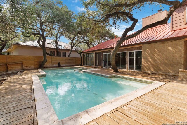 12519 Elm Manor St, San Antonio, TX 78230 - view of pool featuring a deck and a fenced backyard