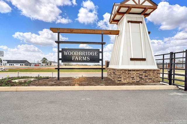 view of community sign