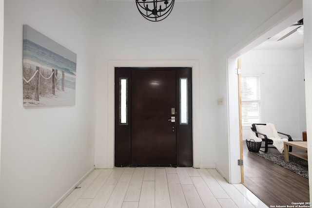 entrance foyer featuring light hardwood / wood-style floors