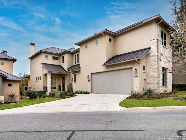 view of front of house with a garage