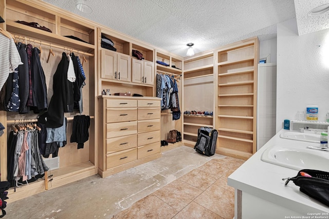 spacious closet featuring sink