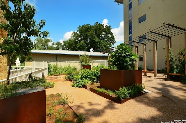 view of patio / terrace featuring a pergola