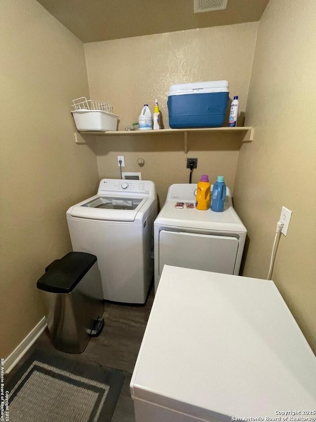 laundry area featuring washer and dryer