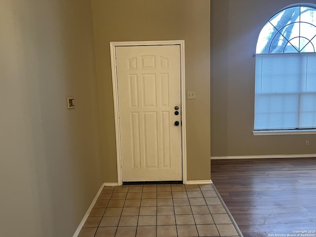 view of tiled foyer entrance