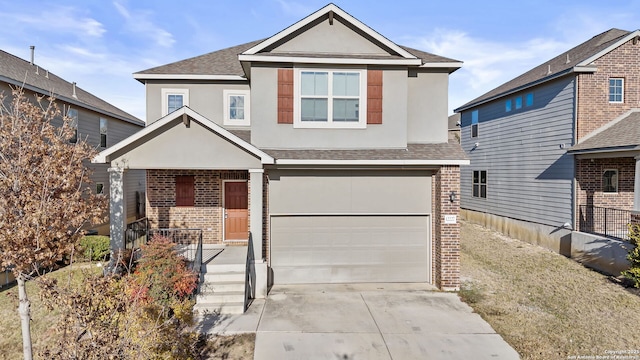 view of property with a garage