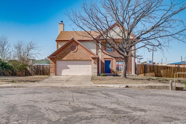 view of front of house with a garage