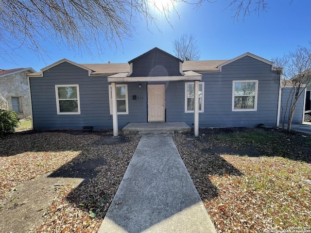 view of single story home