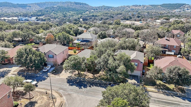 aerial view featuring a mountain view