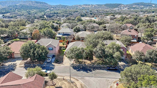 bird's eye view with a mountain view