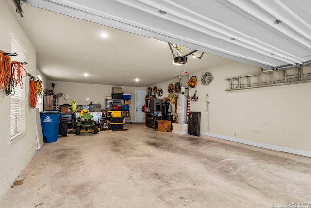 garage featuring gas water heater