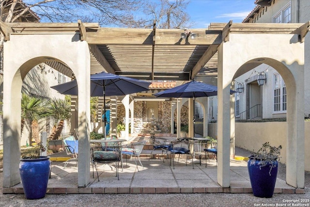 view of patio / terrace with a pergola