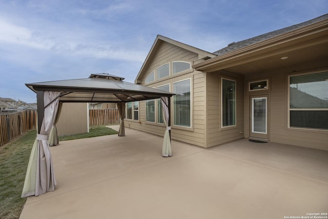 view of patio / terrace featuring a gazebo