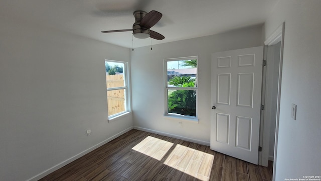 spare room featuring ceiling fan