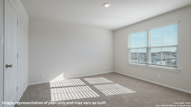 unfurnished room with carpet floors