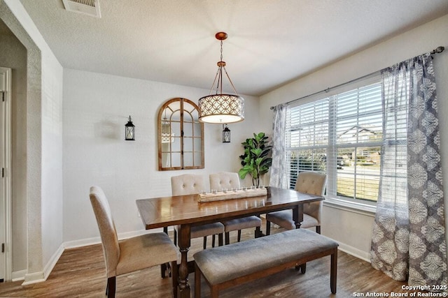 dining room with wood-type flooring and a wealth of natural light