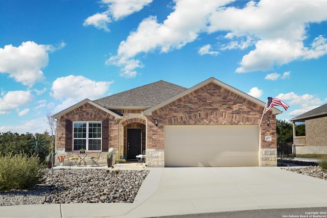 view of front of house with a garage