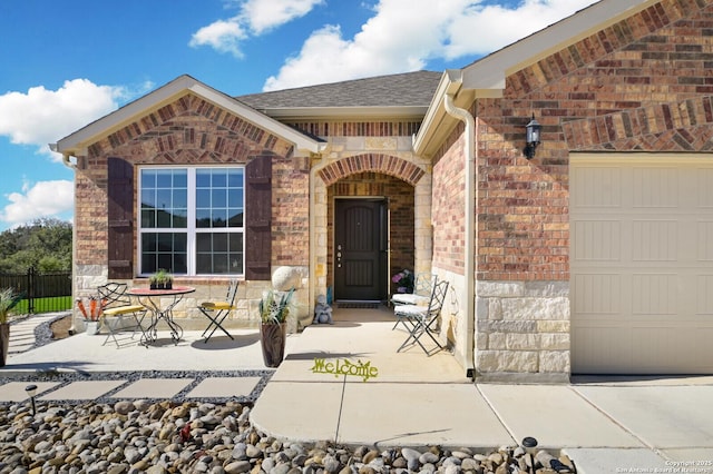 entrance to property with a garage